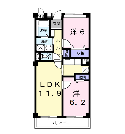 フォンテーヌ・パレスAの間取り