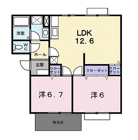 シャルマンヌクイBの間取り