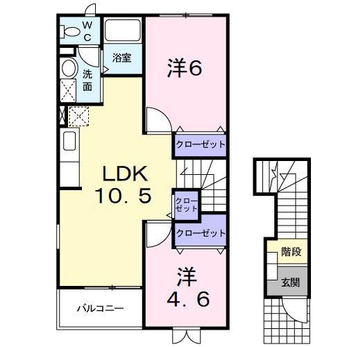 エレガンシアAの間取り