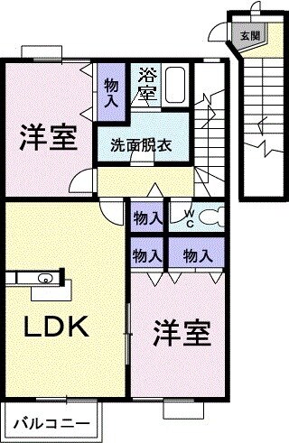オーブリー岡本 壱番館の間取り