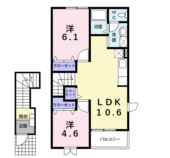 アット・イーズ Aの間取り
