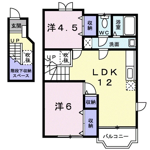 クレストール一ノ坪２番館・02010号室の間取り