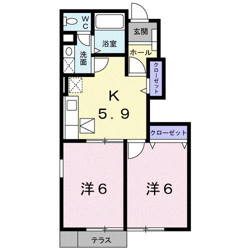クルーセ Bの間取り