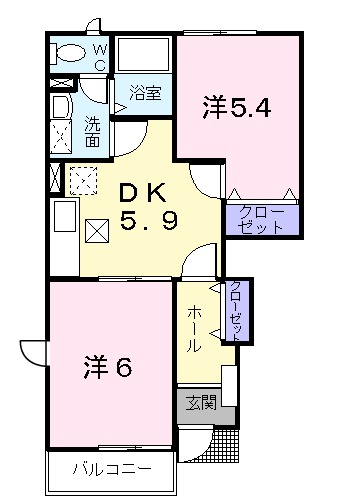 カロンＣ・01010号室の間取り
