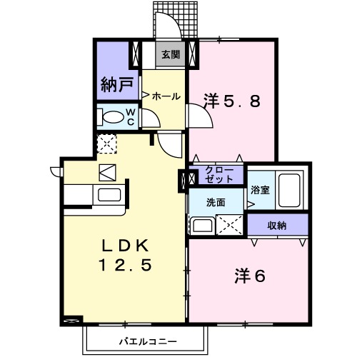 セレッソ八幡Ⅱの間取り