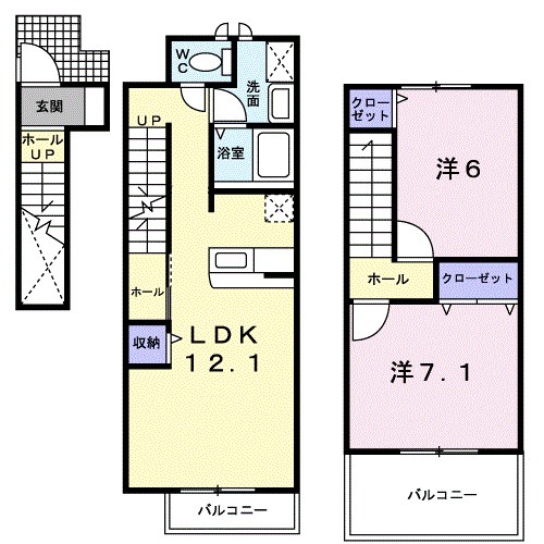 セレッソ八幡Ⅱの間取り