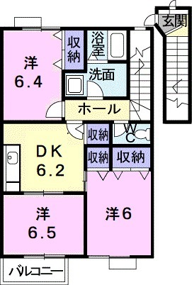 飯村町の完工年月(1998年12月)築の賃貸アパートの間取り