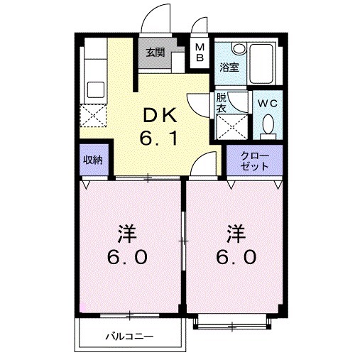 エルディム華Aの間取り