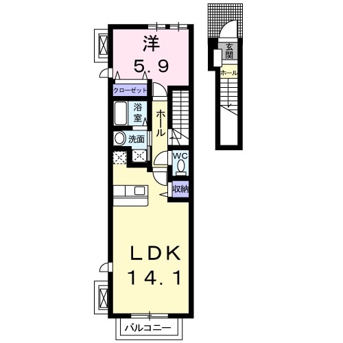スウィートノーブルAの間取り