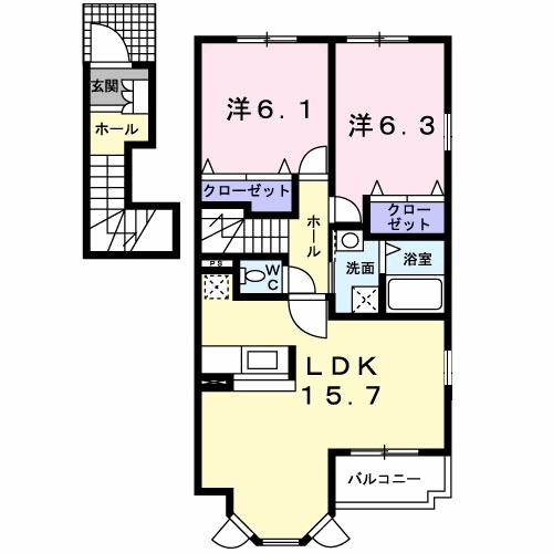 クリーン シャトー富士見・第二の間取り