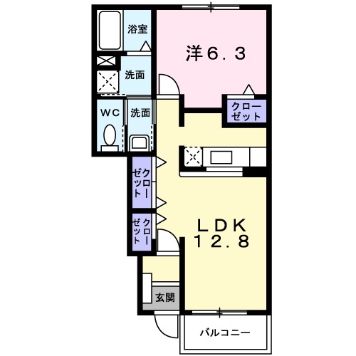 牛川通の完工年月(2005年8月)築の賃貸アパートの間取り