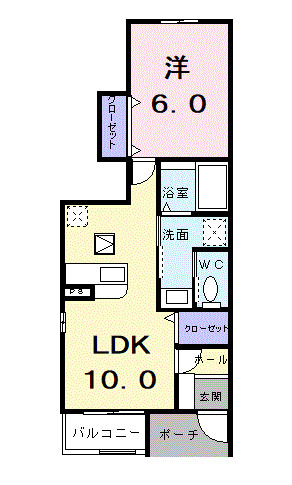 ソレイユ　２３・01010号室の間取り