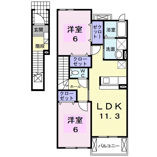 東田原の完工年月(2009年2月)築の賃貸アパートの間取り