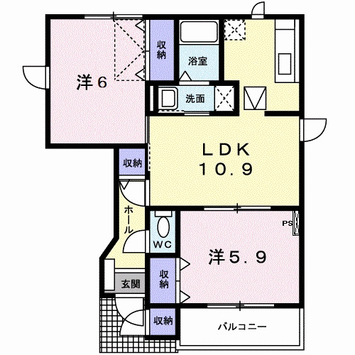 バーシア北崎の間取り