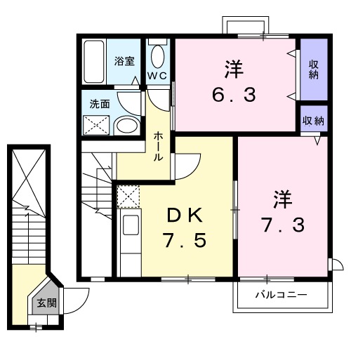 グランコート Bの間取り
