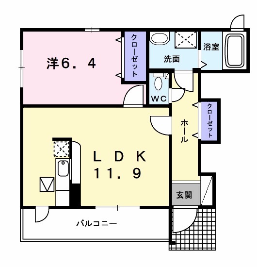 ソレイユ Dの間取り