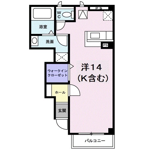 01040号室の間取り