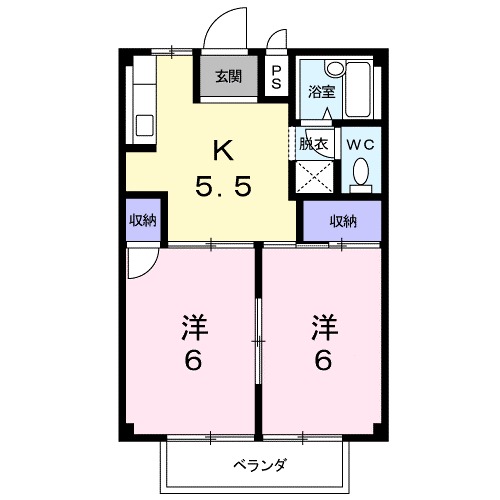オーキッド江島Bの間取り
