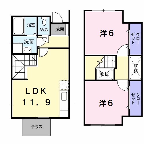 ク-ル・ド・ペーシュの間取り