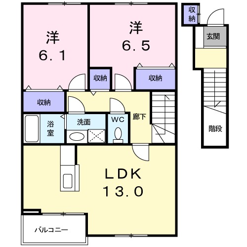 アーバン縄手Ａ・02020号室の間取り