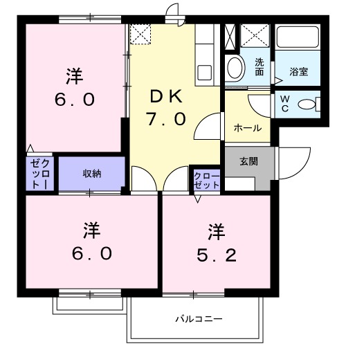 メゾンドソレイユBの間取り