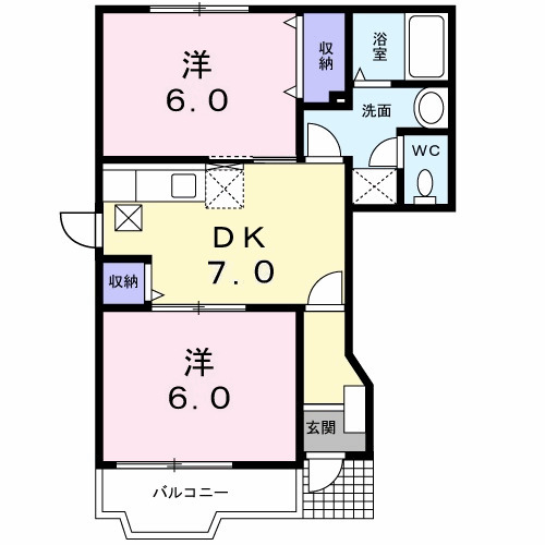 メゾンカネジョウの間取り