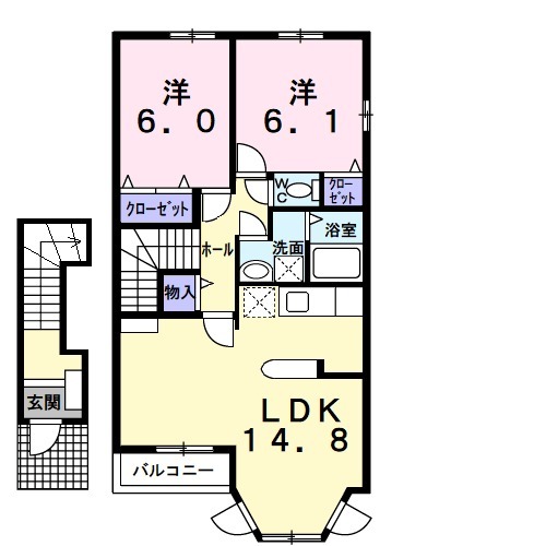 ラ・ミア・カーサBの間取り