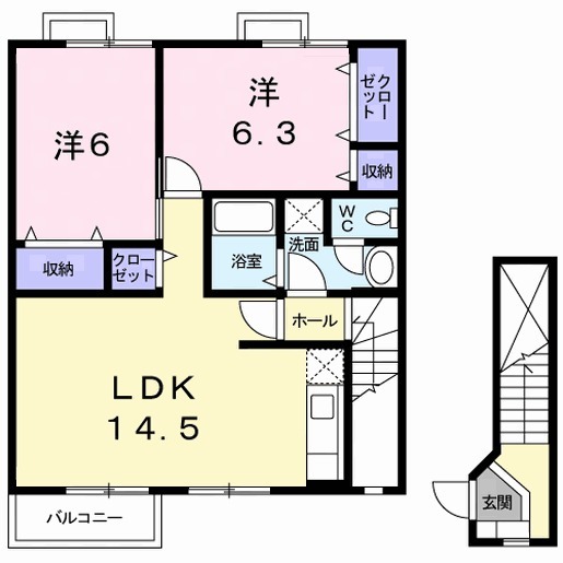 メゾン・ド・リヴィエールAの間取り