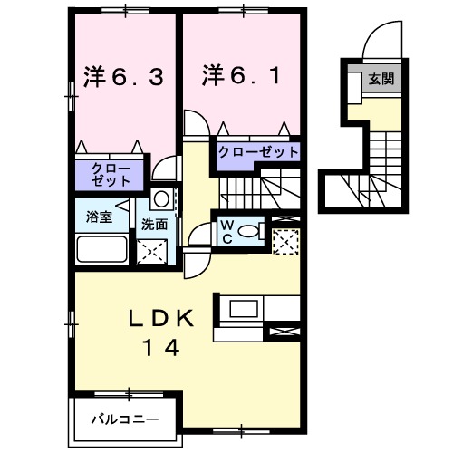 リエゾン コートの間取り