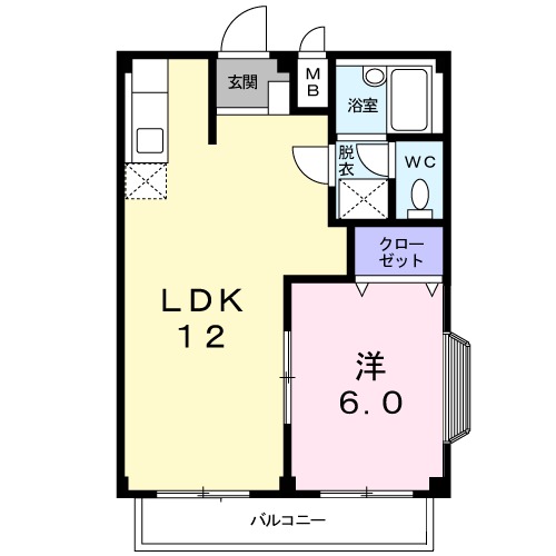 グリーンヒルズBの間取り