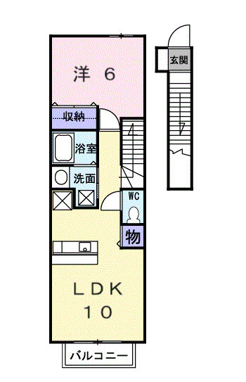 エレガンシア　東新割の間取り