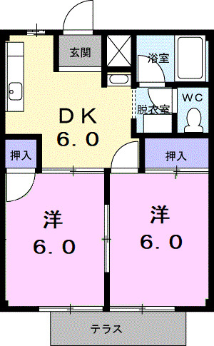 シティハイツ峰・01020号室の間取り