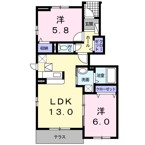 サンウィッシュ Aの間取り