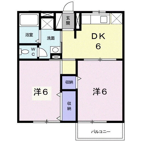 カモミ-ル津屋崎Bの間取り