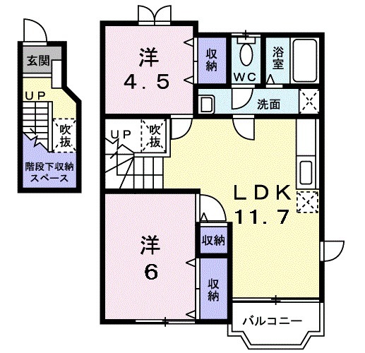 オークレイコートⅡの間取り