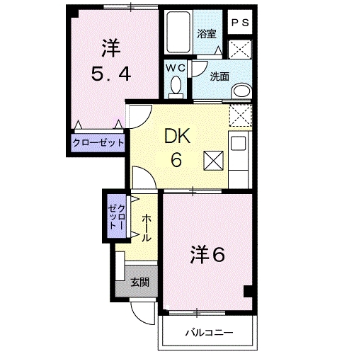 ラフレシール ヴィラBの間取り