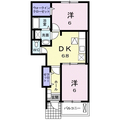 ラブリーメゾンヒノキBの間取り