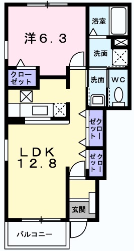 アクア ガーデン Ⅲの間取り