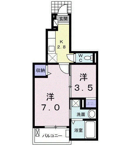 ル シェル ブルー Bの間取り