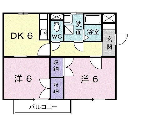 シャトー竹谷Aの間取り