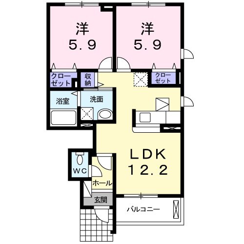 プレジャー ケイⅠの間取り