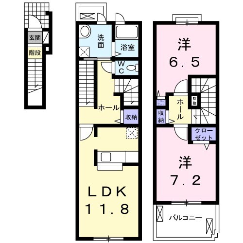 エボルシオン東光 Aの間取り