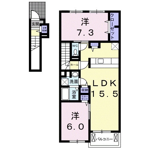 ベル フラン Bの間取り