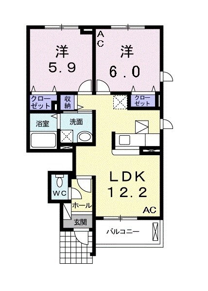 ティアモ Bの間取り