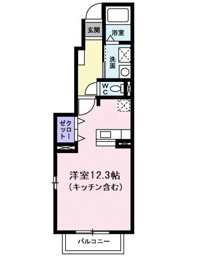 ジェルメＳ．Ｓ・01020号室の間取り