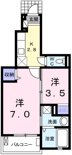 シャン　ラフレシール・01030号室の間取り