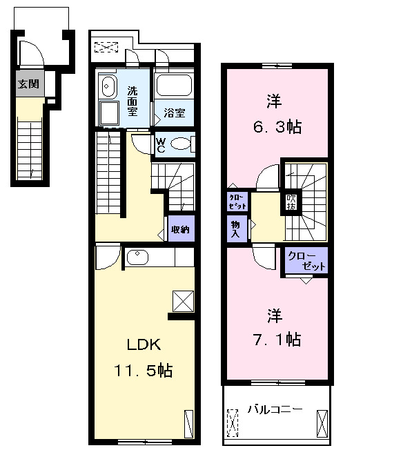 ヴィラジュ・フォンAの間取り