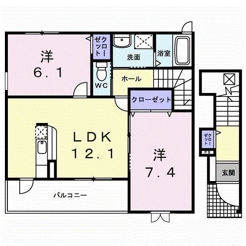 フィデール・02030号室の間取り