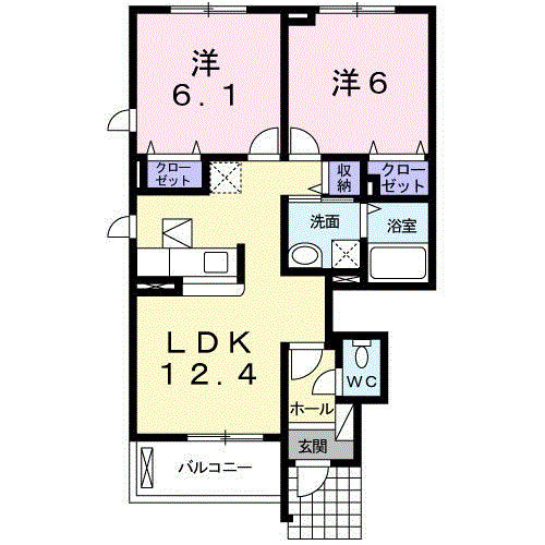 リシェコリーヌＢの間取り