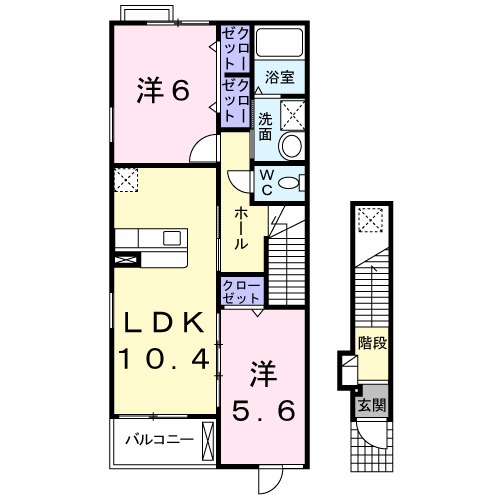 グランデ サウス Mの間取り